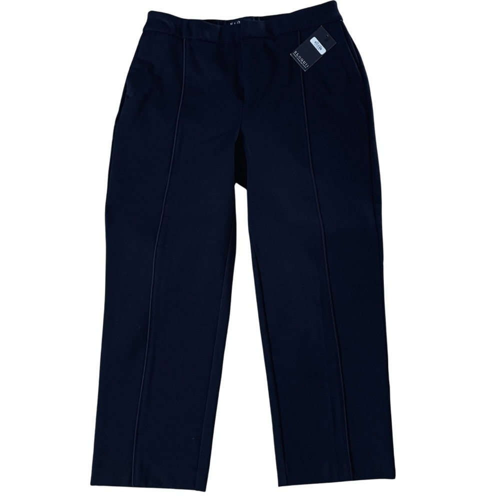 NWT Eloquii Black Substantial Straight Leg Tuxedo Pockets Dress Trousers Pants